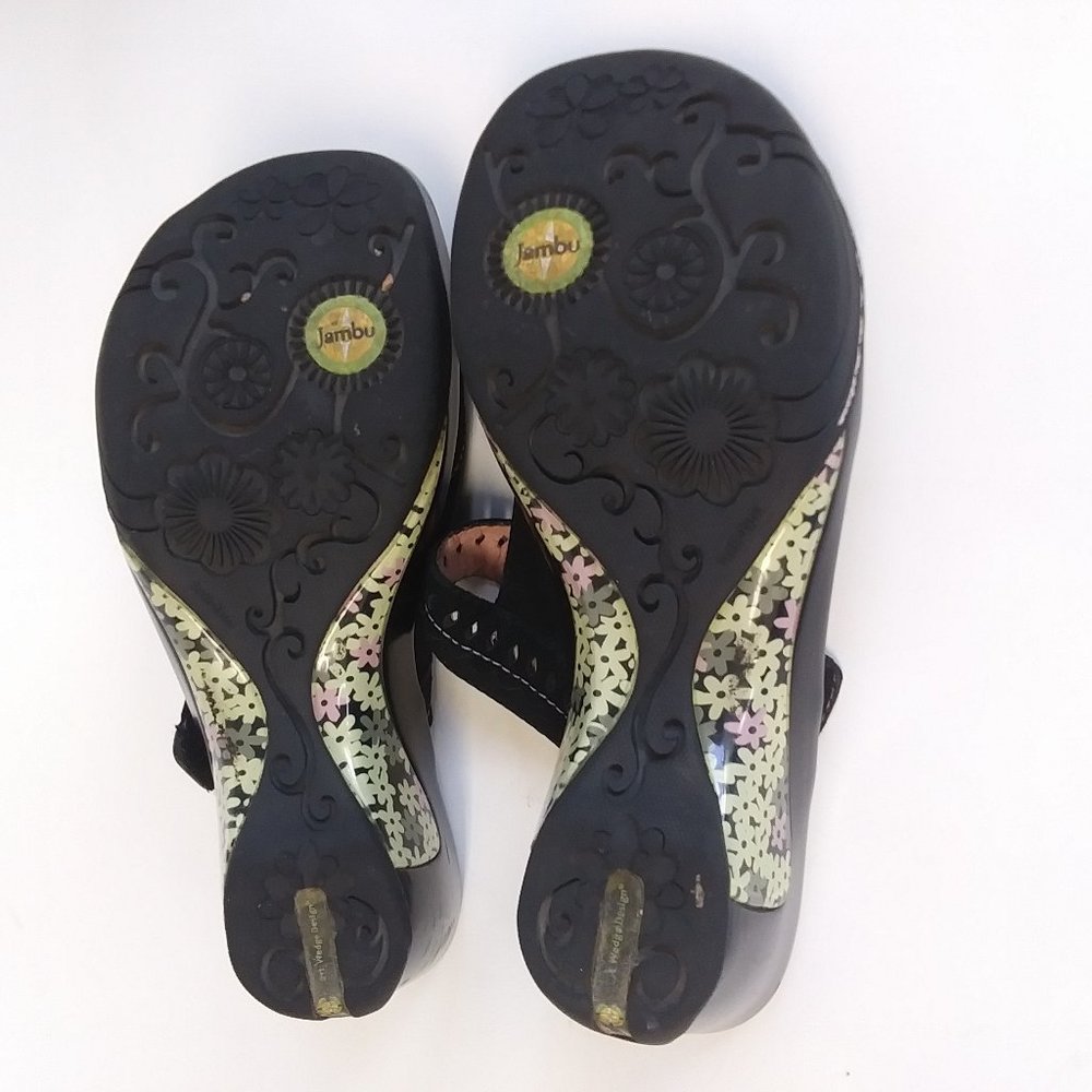 Jambu Touring Peep Toe Wedge Slip On Clogs Mules - Picture 14 of 15